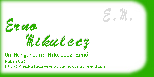 erno mikulecz business card