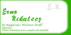 erno mikulecz business card